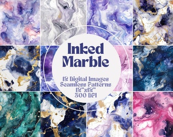 Inked Marble - Seamless Paper / Pattern (printable paper)