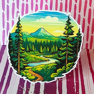 Nature Forest Sticker / waterproof / laptop sticker / tumbler sticker / water cup sticker / colorful sticker / 4 inch sticker