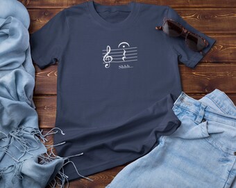 Shhhh Tee, Funny Music T-Shirts, Musician Gift, Music Puns, Band Geek, Orchestra Jokes, Choir Nerd, Best Graphic Tees