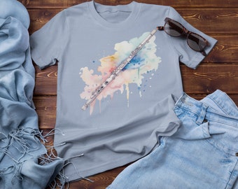 Flute Tee, Instrumentalist T-Shirt, Funny Musician Gift, Orchestra Player Graphic T-Shirt, Band Geek Shirts