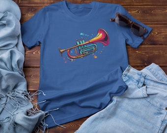 Trumpet Tee, Instrumentalist T-Shirt, Funny Musician Gift, Orchestra Player Graphic T-Shirt, Band Geek Shirts