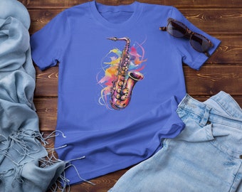Saxophone Tee, Instrumentalist T-Shirt, Funny Musician Gift, Orchestra Player Graphic T-Shirt, Band Geek Shirts