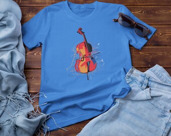 Cello Tee, Instrumentalist T-Shirt, Funny Musician Gift, Orchestra Player Graphic T-Shirt, Band Geek Shirts