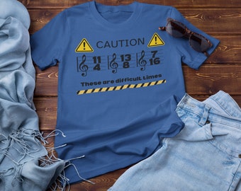 CAUTION Tee, Funny Music T-Shirts, Musician Gift, Music Puns, Band Geek, Orchestra Jokes, Choir Nerd, Best Graphic Tees