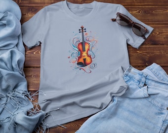 Violin Tee, Instrumentalist T-Shirt, Funny Musician Gift, Orchestra Player Graphic T-Shirt, Band Geek Shirts