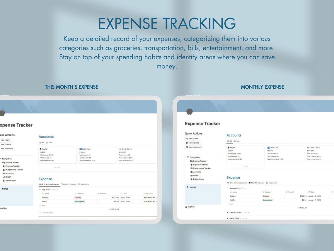 Notion Template Personal Finance Tracker Budget Tracker - Etsy