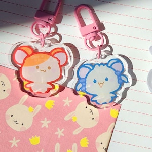 Hamtaro & Bijou Ham Ham  1.5" acrylic keychain charm | Hamster | Nostalgic | 90's anime | kawaii | cute | animal | matching | backpack