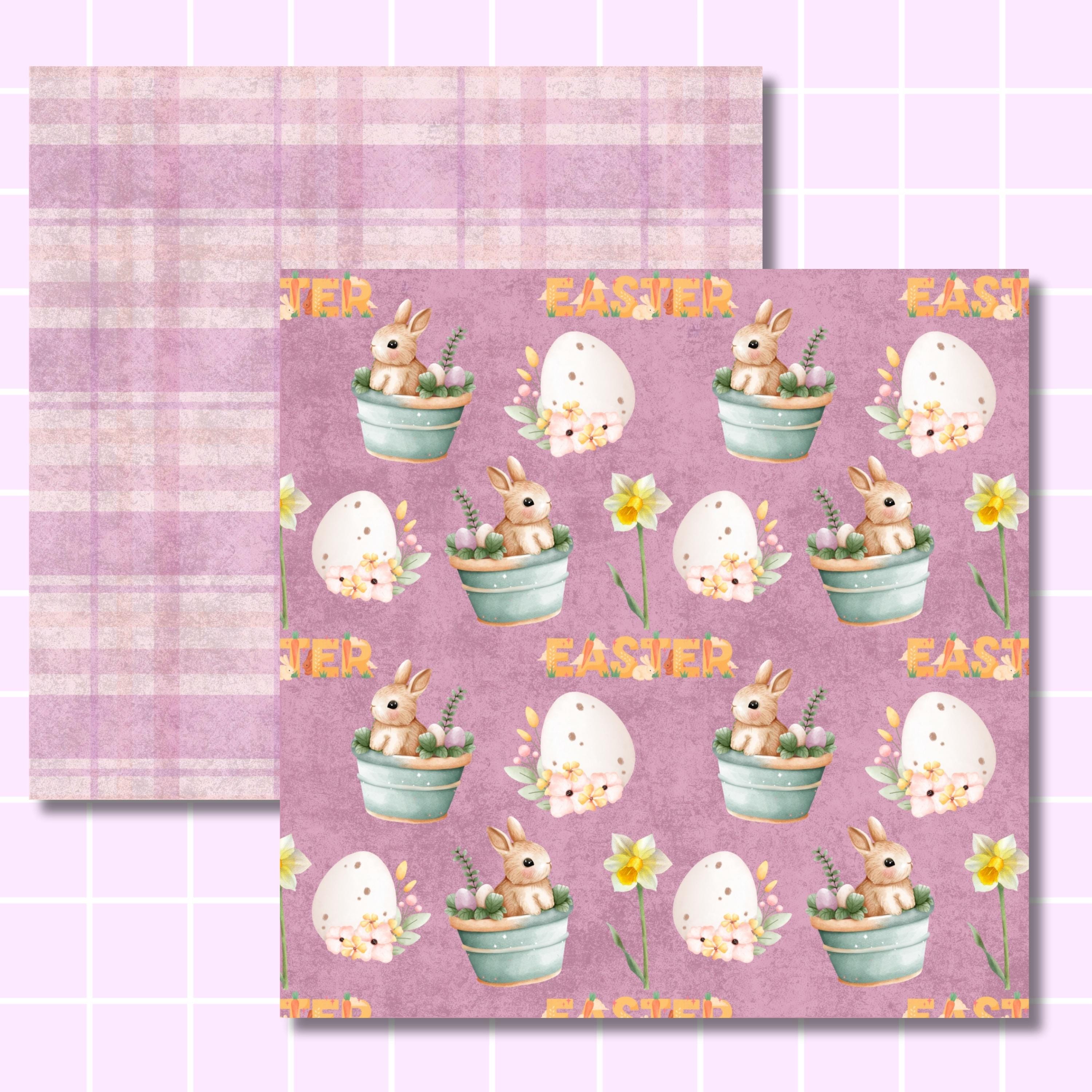 Easter Digital Paper Pack | Vintage Bunny Scrapbook Paper - 24 ...