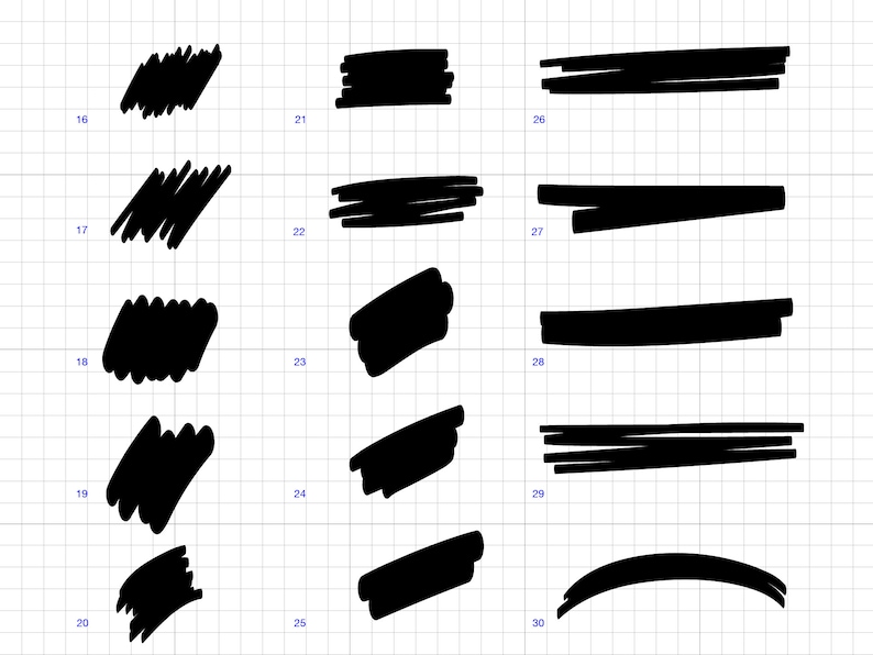 30 Brushstrokes SVG Bundle Brushstrokes SVG for Cricut Cut File Digital