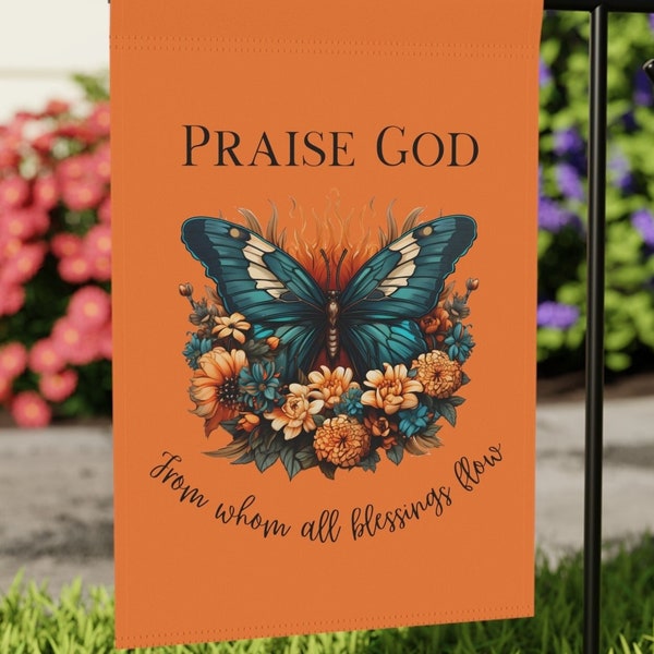 Christian Bible Verse Garden Flag, Christian Scripture Welcome Flag, Butterfly Spring/Summer Yard Flag, Catholic/Religious House Flag