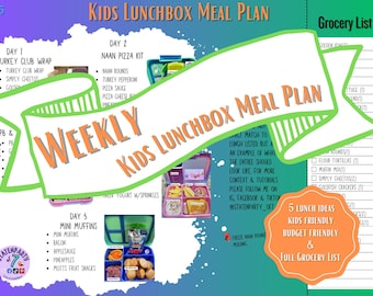 Kids Meal Planner Kids Lunch Ideas Printable School Lunch Meal - Etsy ...