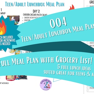 004- Teen /Adult Lunchbox Mahlzeitenplan