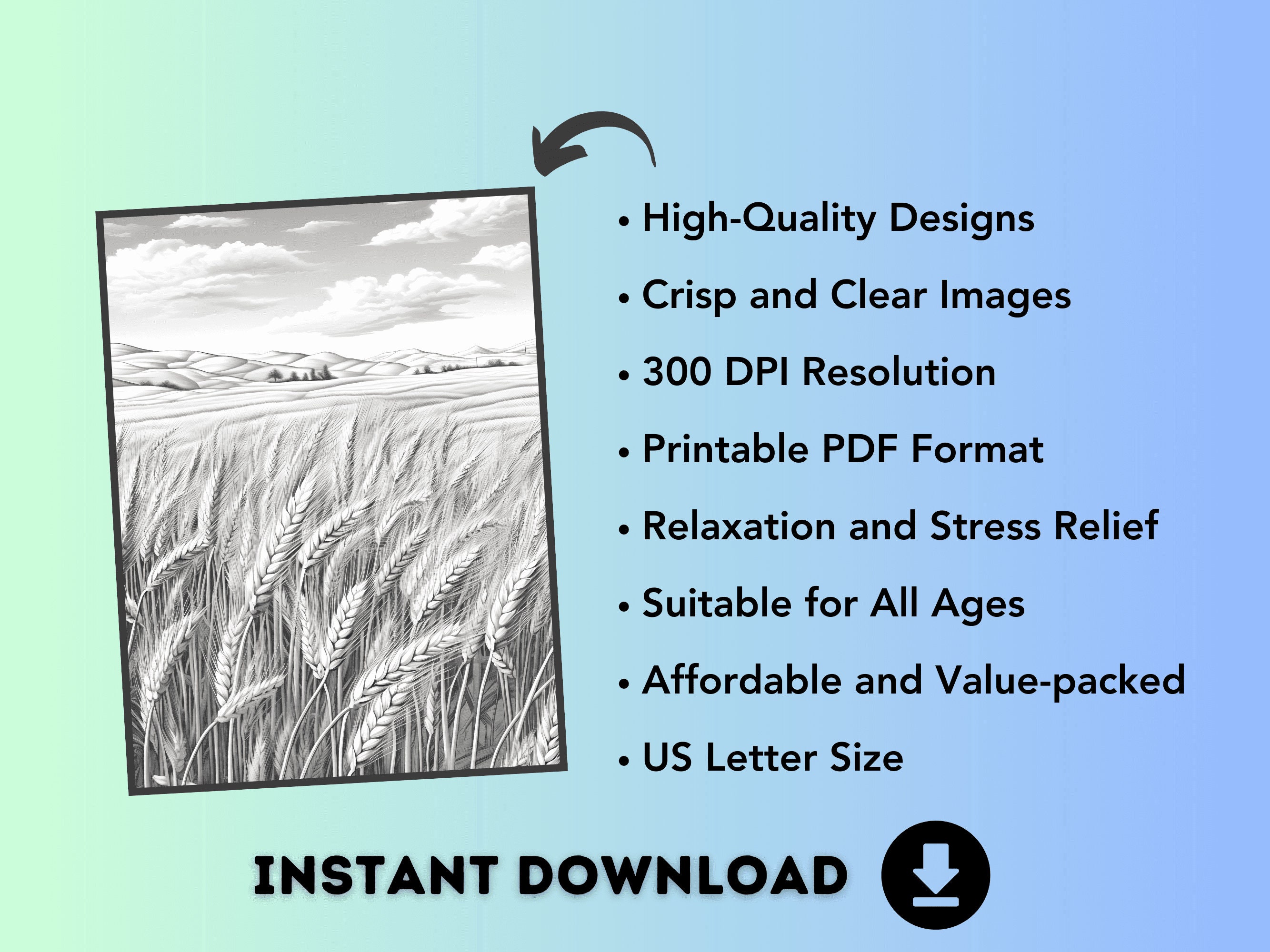 35 Landscape Coloring Pages for Adults, Sunset Coloring Pages, Nature