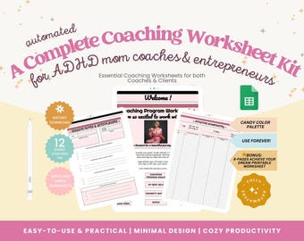 Life Coach Templates Bundle Google Sheets | Coaching Business Toolkit | Client Worksheet Pack | Consultation Form | Coach Starter Kit