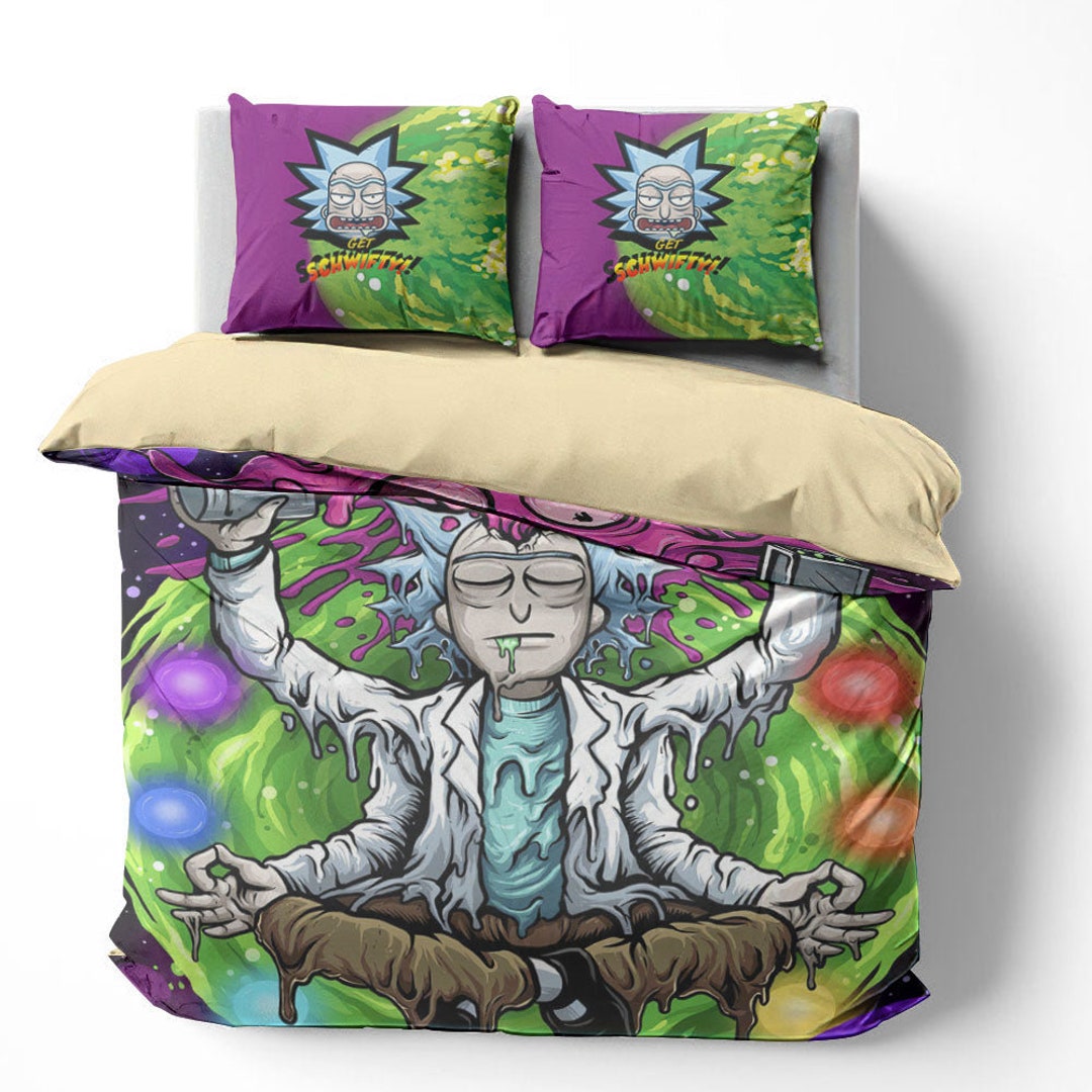 Rick and Morty Bedding Set Sleepy Halloween and Christmas Etsy