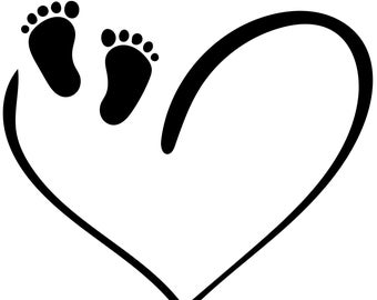Baby Footprints Heart – New Parent Gift SVG PNG JPG (Digital Download)
