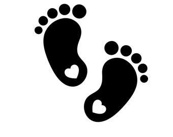 Entzückende Andenken Baby Fußabdrücke, Baby Füße - SVG, PNG, JPG