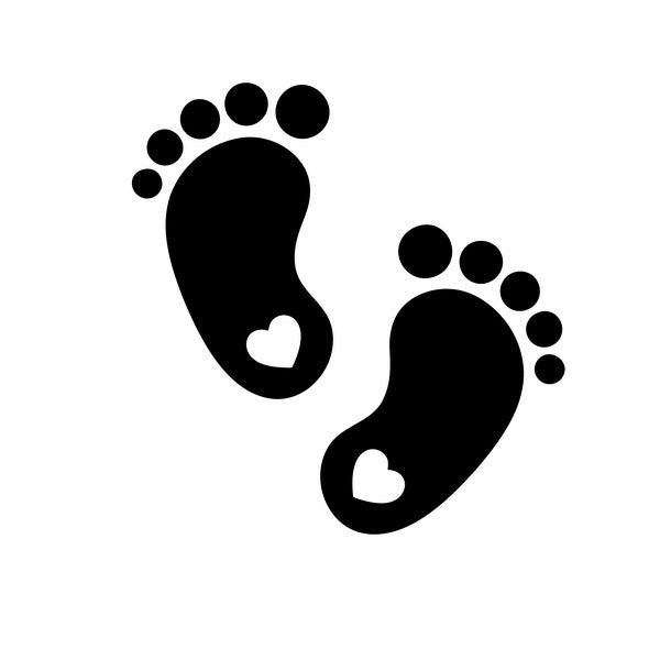 Adorable Keepsake Baby Footprints, Baby Feet - SVG, PNG, JPG