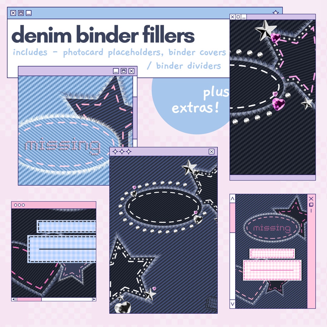 Y2K Denim KPOP Binder Fillers // DIGITAL DOWNLOAD Etsy
