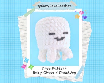 Baby Ghost Crochet Pattern, Amigurumi, Cute Ghost, Halloween Plushie, Spooky Crochet, DIY Crochet Pattern - Digital Download