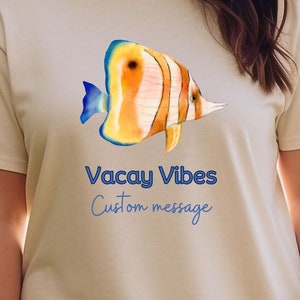 Custom Beach Trip Shirts, Vacation Family Custom T-shirts, Unisex Adults Women Men Ladies  Matching Fish Shirt, Vacay Road Trip Group Tee