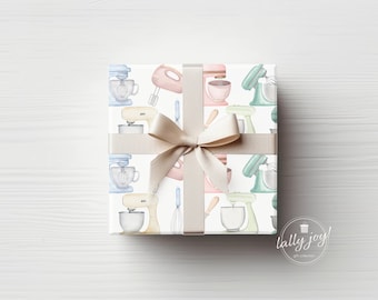 Kitchen Mixers Wrapping Paper, Baking Gift Wrap, Gift for Baker