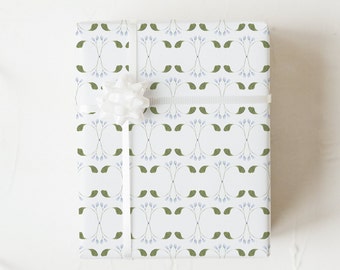 Floral Branch Wrapping Paper, Flower Bud Gift Wrap, Modern Botanical Gift Sheets, All Occasion { Birthday, Wedding, Mother's Day, Easter }