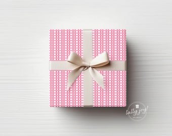 Pink Multi Striped Gift Wrap, Pink Christmas Wrapping Paper, All Occasion Wrapping