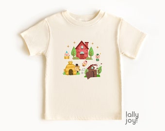 The Three Little Pigs Toddler Tee, 3 Little Pigs, Kids Piggy Tee, Children Story Shirt, Nursery Rhyme Shirt