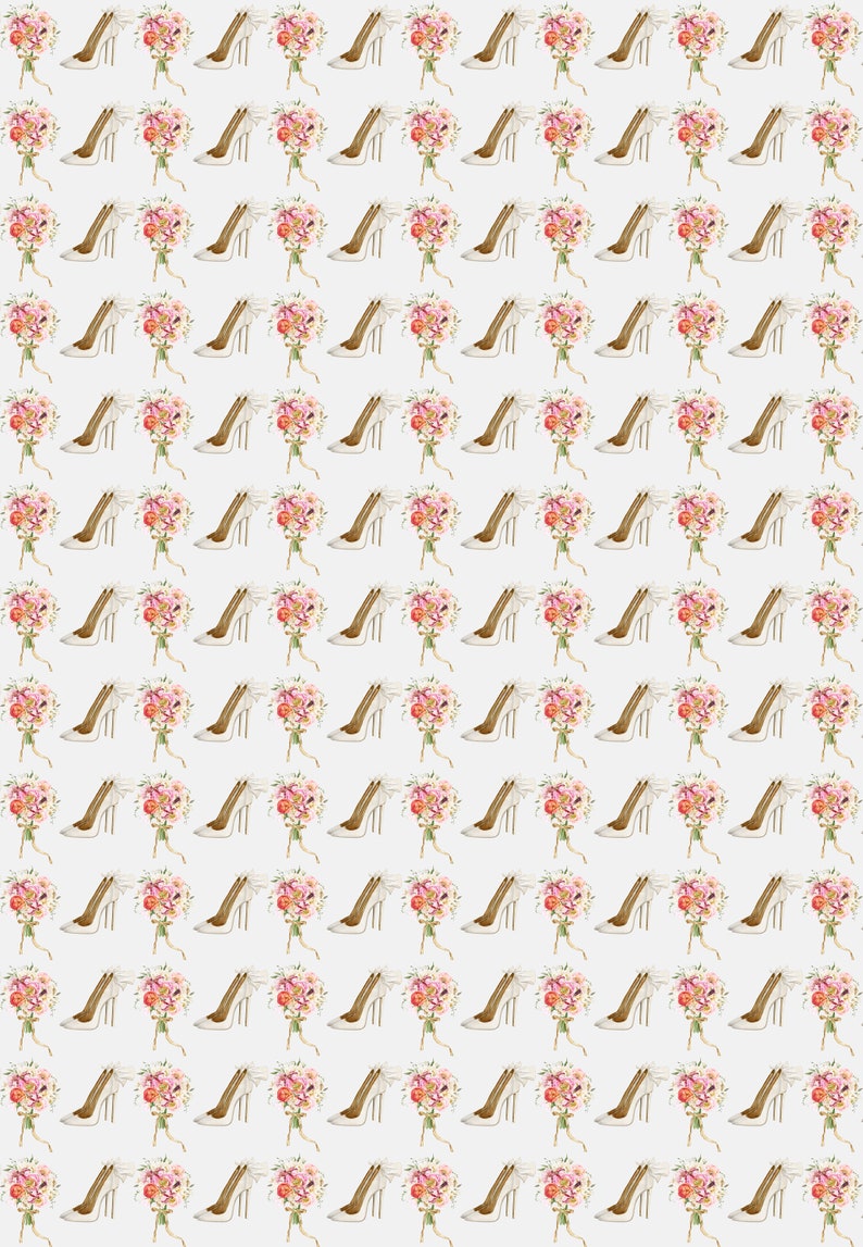 Wedding Wrapping Paper, Bridal Shower Gift Wrap, Engagement Party Gift image 2