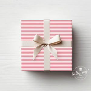 Pink Skinny Stripe Wrapping Paper, Striped Gift Wrap, Holiday Wrapping, All Occasion Gift Wrap