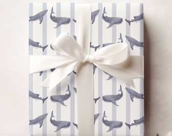 Whale Shark Wrapping Paper, Nautical Gift Wrap, Coastal Wrapping