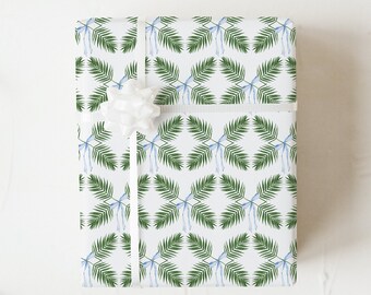 Palm Leaves Wrapping Paper, Tropical Wedding Gift Wrap, Quality Gift Sheets, Gifts for Bridal Party