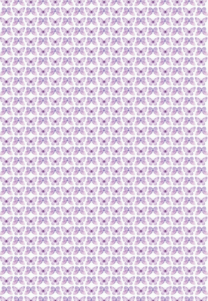 Purple Butterfly Wrapping, Butterflies Gift Wrap, Girl's Wrapping Paper image 2