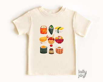 Kids Sushi T-Shirt, Cute Kawaii Tee, Japanese Food Shirt, Sushi Lover Gift, Natural Toddler Tee