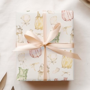 Baby Girl Wrapping Paper, Baby Shower Gift Wrap, Quality Matte Gift Sheets, Present Ideas for First Birthday or Easter Holiday