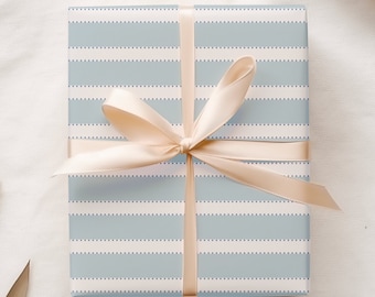 Striped Wrapping Paper, Blue and White Stripe Gift Wrap, Quality Gift Sheets for Any Occasion