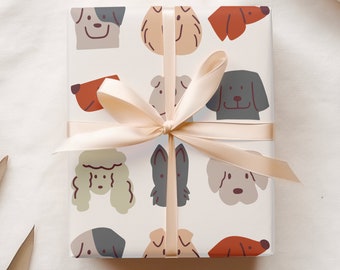 Dog Breeds Wrapping, Cute Dogs Gift Wrap, Dog Owner Gifts, Holiday Wrapping Paper