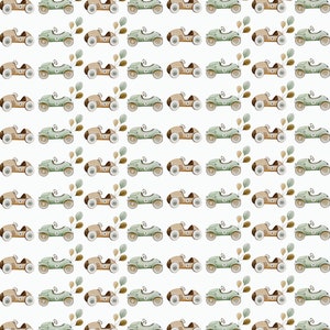 Race Car Gift Wrap, Illustrated Cars Wrapping Paper, Toddler Birthday Party, Baby Shower Present image 6