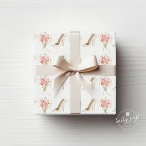 Wedding Wrapping Paper, Bridal Shower Gift Wrap, Engagement Party Gift image 3