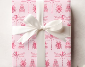 Insect Gift Wrap, Bug Wrapping Paper, Illustrated Wrap, Entomology Gift