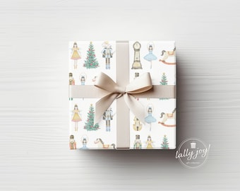 Christmas Illustrations Wrapping Paper, Cute Holiday Gift Wrap for Child