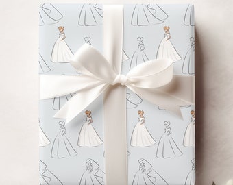 Bridal Shower Gift Wrap, Wedding Wrapping Paper, Minimalistic Wrapping for Bride