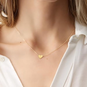 Collar con inicial de corazón personalizado, colgante de oro personalizado, joyería con letras grabadas, regalo perfecto para ella