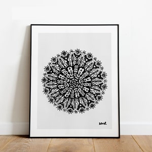 Cactus Mandela | “Cactus Kaleidoscope” | Wall Art | Circular | Desert Design | Blooming Drawing | Hand Drawn | Digital Print | Downloadable