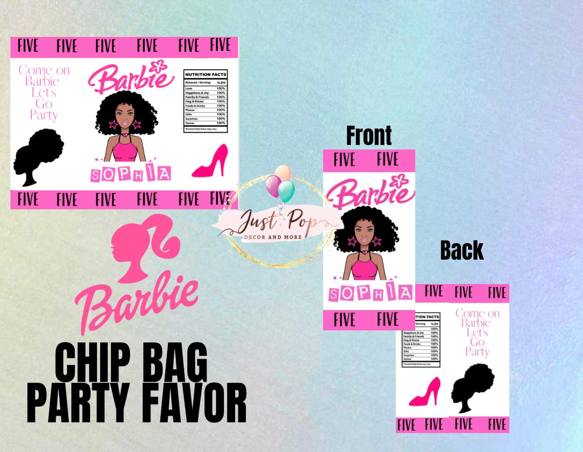 Barbie Chip Bags  Pretty Pastels Party Favors