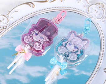 Genshin Impact Lyney and Lynette Lolipop Keychain