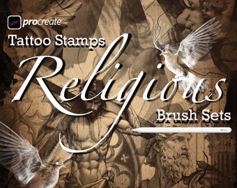 Procreate Religious Tattoo Brush Set: Greek Gods & Angels (Digital Download)