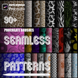 90+ Seamless Pattern Procreate Brushes: Floral, Geometric, Animal (Digital Download)