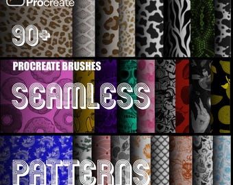 90+ Seamless Pattern Procreate Brushes: Floral, Geometric, Animal (Digital Download)